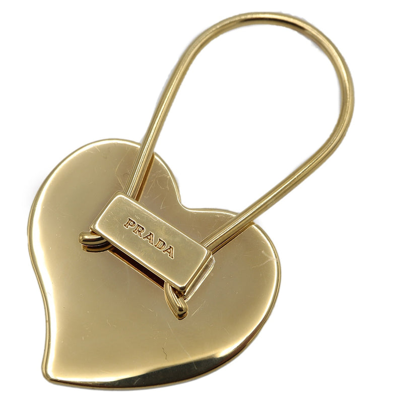 PRADA プラダ サフィアーノ ハート キーホルダー ブラック アクセサリー 箱有 H9689