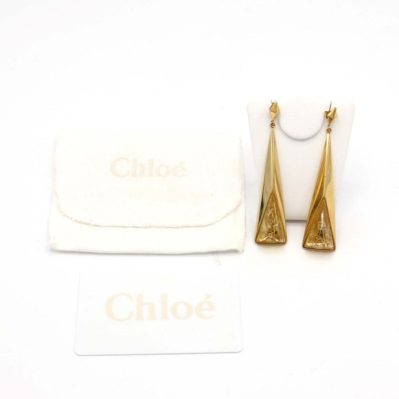 Chloe クロエ ピアス トライアングル 三角型 約30.8g ゴールドカラー アクセサリー 24k518-2
