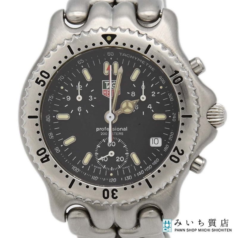 稼働 腕時計 TAG HEUER タグホイヤー CG1110-0 クォーツ デイト 黒文字盤 コマ有 2025.07電池交換済 M798