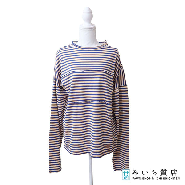 MARNI マルニ シャツ ロングTシャツ サイズ48 ボーダー ブルー オレンジ 服 25k860-2