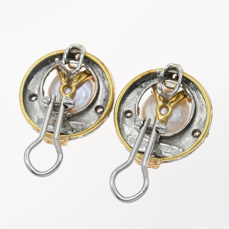 CAZZANIGA カッツァニーガ イヤリングピアス 750 ダイヤ パール 約20.4g アクセサリー ジュエリー H9709