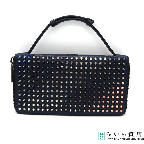 Christian Louboutin クリスチャンルブタン オーガナイザー スタッズ ネイビー系 マルチカラー H2368