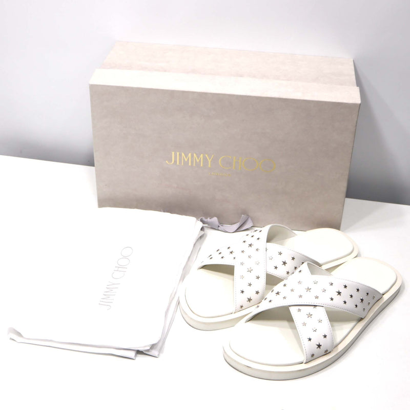 JIMMY CHOO ジミーチュウ サンダル PALMO パルモ スタースタッズサンダル 40 ホワイト 箱袋有 22s547-1
