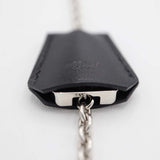 HERMES エルメス NC クロシェット ネックレス パラジウム バッファローホーン レザー 32.1g 箱あり M4186