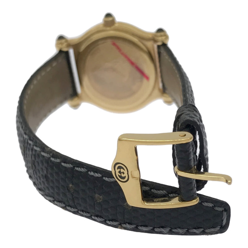 【電池交換済】GUCCI グッチ6500Lゴールド レディース腕時計 稼働 腕時計 GUCCI グッチ 6500L ロゴ クオーツ ブラック文字盤