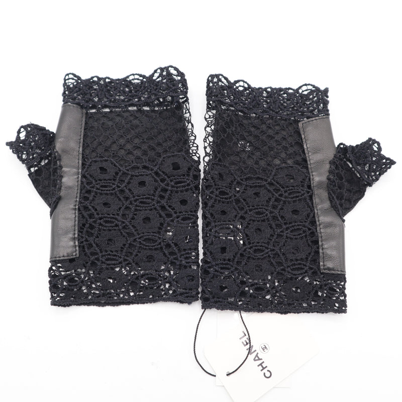 未使用 タグ付 CHANEL シャネル グローブ 21cm レース レザー 羊革