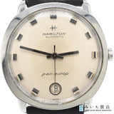 稼働 腕時計 HAMILTON ハミルトン パンユーロ cal.64A 64045-3 デイト SS 自動巻 シルバー色文字盤 ベルト社外 H22156