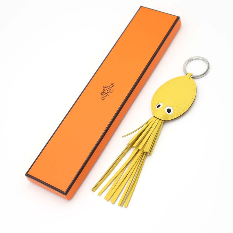 美品 HERMES エルメス キーリング タコ K刻印 ジョーヌナプル キーホルダー アクセサリー 箱有 H18685