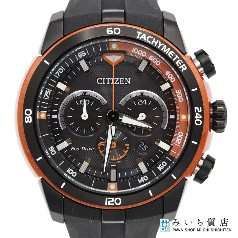 腕時計 稼働 CITIZEN シチズン B620-S094828 CA4154-07E タキシメーター エコドライブ クロノグラフ 黒文字盤  箱有 25k459-3