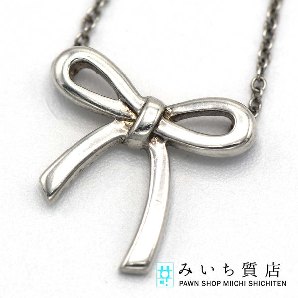 TIFFANY&Co ティファニー ボウ リボン ネックレス 925 シルバー 2g