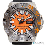 稼働 腕時計 SEIKO セイコー5 スポーツ ベビーモンスター 7S36-03D0 自動巻 デイデイト オレンジ系文字盤 ベルト社外 26s52-1