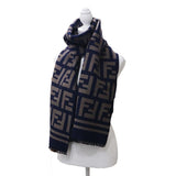 FENDI フェンディ マフラー ズッカ柄 ネイビー/ブラウン 服飾小物 ファッション小物 H23294