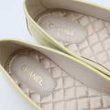 CHANEL シャネル G33470 パンプス シューズ エナメル パテントレザー ココマーク 37 1/2 靴 パステルイエロー 保管袋 H24329