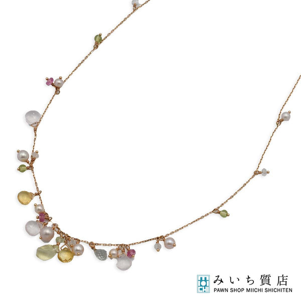 Ponte Vecchio ポンテヴェキオ ネックレス 伊勢丹限定 約4.1g K18 ピンクゴールド マルチカラー アクセサリー K39