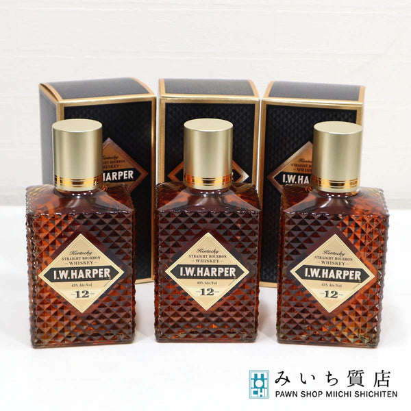 お酒 未開栓 ウイスキー ３本セット IWハーパー 12年 750ml 43％ 箱付き 24k236-1