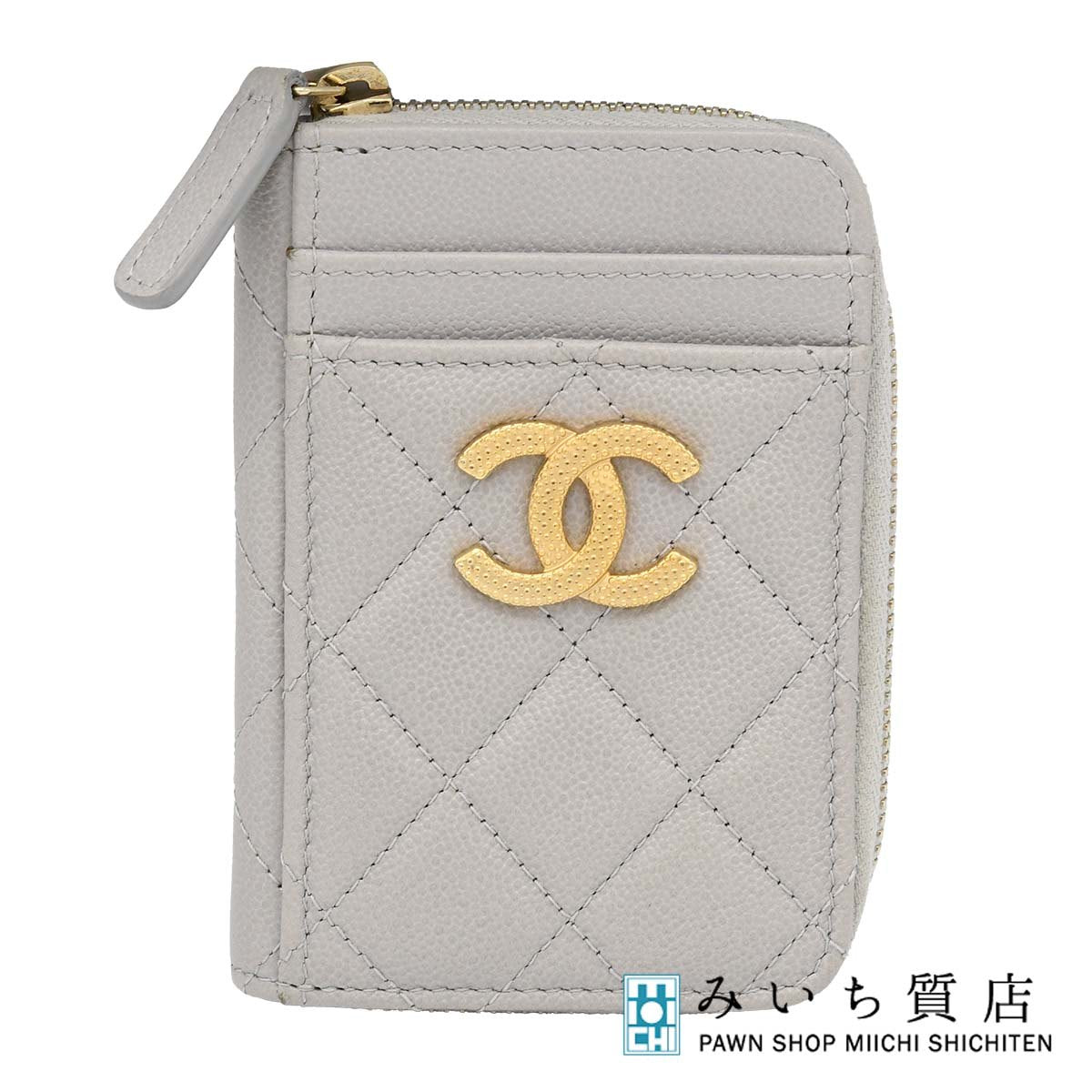 CHANELシャネル 財布　キャビアスキン　グレージュ　ココマーク　CC CHANEL シャネル コインケース カードケース ココマーク キャビア