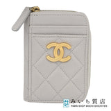 CHANEL シャネル コインケース カードケース キャビアスキン グレー 財布 H20694
