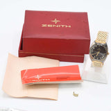腕時計 稼働 ZENITH ゼニス 2552PC 23石 オートスポーツ AT 自動巻き ブラウン系色文字盤 H5377