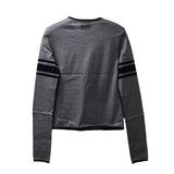 CHANEL シャネル 長袖 カットソー P29247V19763 グレー×ブラック サイズ38 Mサイズ 約9号 レディース H22194