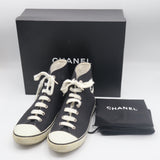 CHANEL シャネル ハイカットスニーカー 37 約23.5cm キャンバス ココマーク 靴 レディース H19647