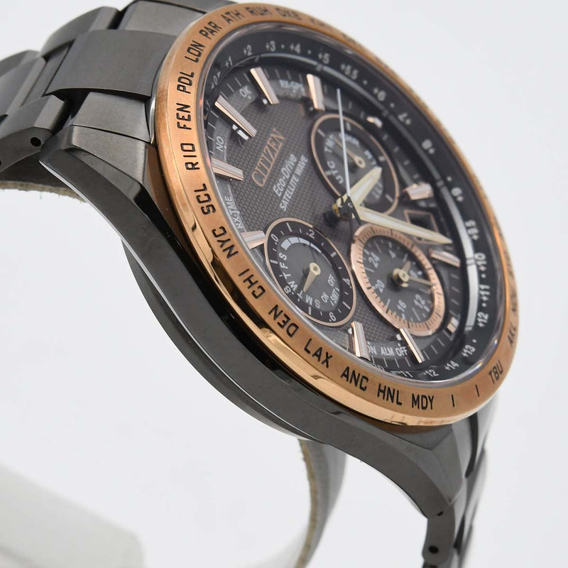 未使用 腕時計 稼働 CITIZEN シチズン CC9016-60E アテッサ エコドライブ LIGHT in BLACK 2017限定モデル ブラウン系色文字盤 25k459-2