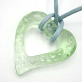 Baccarat バカラ クリスタルガラス オープンハート・サブレ ペンダント ジェード グリーン ネックレス 19k318-160