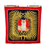 HERMES エルメス カレ90 Tigre Royal 王者の虎 タイガー ロイヤル ブラック×レッド系 シルク100 スカーフ 箱 k1348