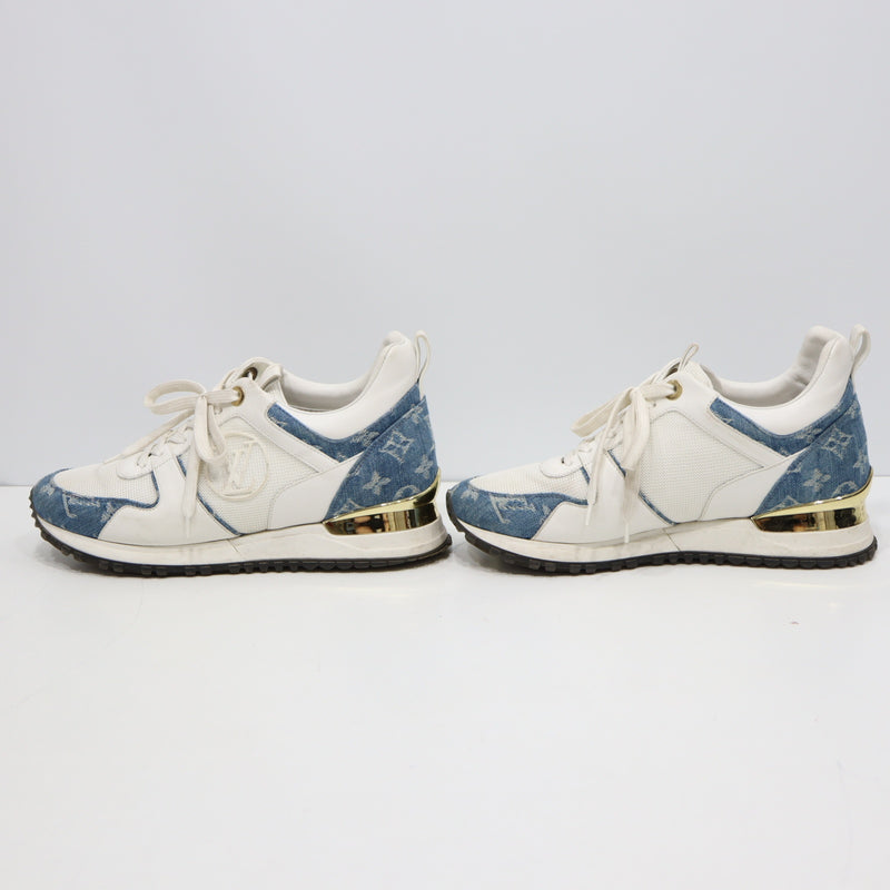 LOUIS VUITTON ルイヴィトン LV NV0179 ランアウェイライン スニーカー 靴 38サイズ デニム レザー M4035