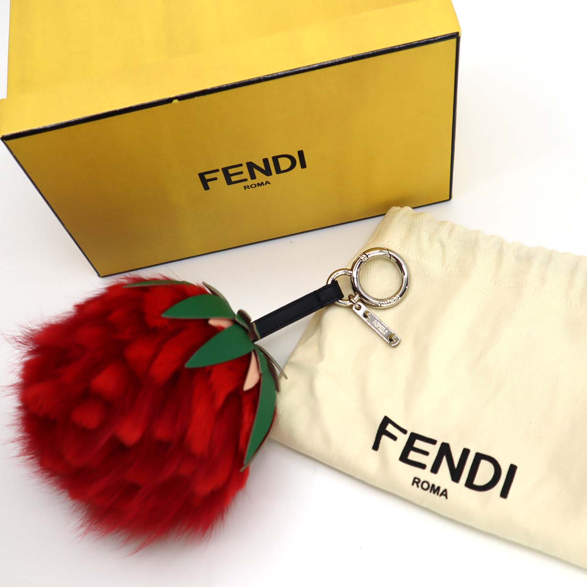 質屋 フェンディ FENDI フルーツチャーム イチゴ チャーム