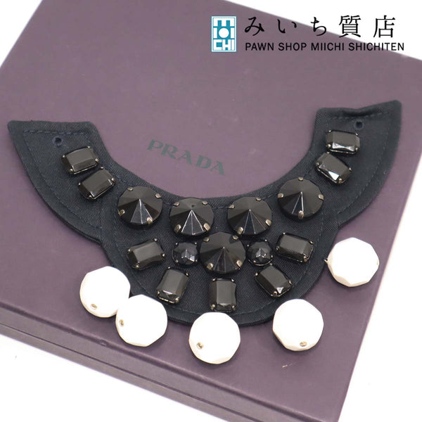 レア！PRADA　ビジュー付き　チョーカー W6AmU9cLL6RiRacES3ozEpaUH4KuUa