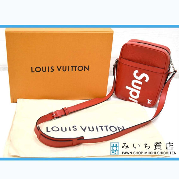 ショルダー バッグ ルイヴィトン シュプリーム ダヌーヴ PM M53417 LOUIS VUITTON Supreme コラボ LV 赤 エピ