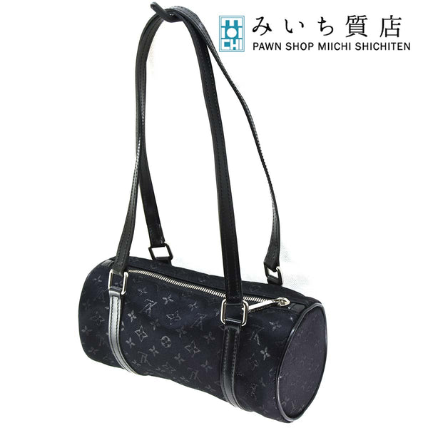 LV ルイ・ヴィトン リトルパピヨン モノグラム サテン LOUIS VUITTON M92352 黒 ブラック 21k482-6