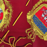 エルメス HERMES カレ90 LES ARMES DE PARIS パリの紋章 スカーフ 赤 ボルドー シルク H1700