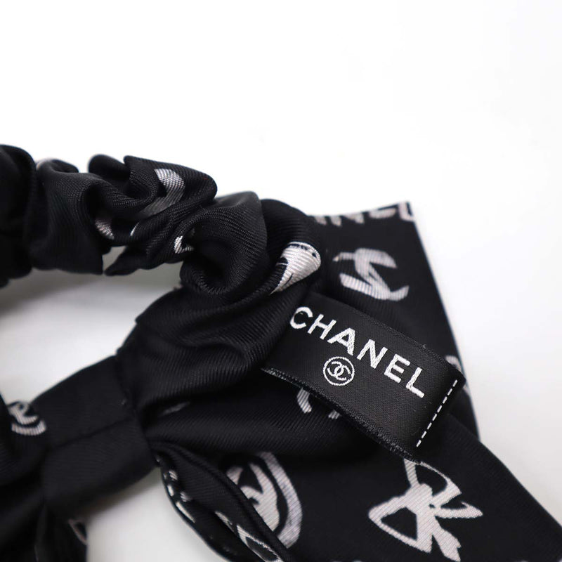 シャネル ヘア シュシュ ゴム アクセサリー CHANEL リボン ブラック 