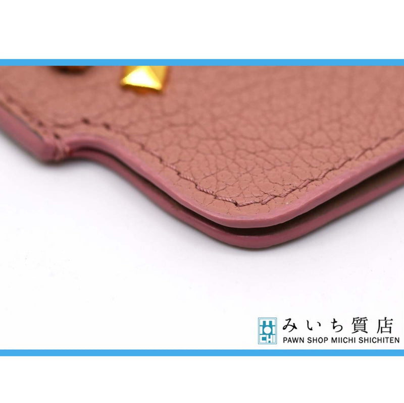 美品 miumiu マルチケース iQOSケース iPhoneケース ミュウミュウ アイコス ピンク ラインストーン リボン スタッズ 30k430−12