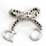 ディオール Dior リング ラインストーン リボン CDロゴ 指輪 シルバー色 14号 フリー H1054