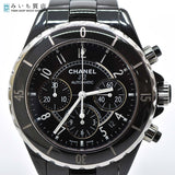 腕時計 CHANEL シャネル J12  H0940 メンズ クロノグラフ 自動巻き ブラック H4290