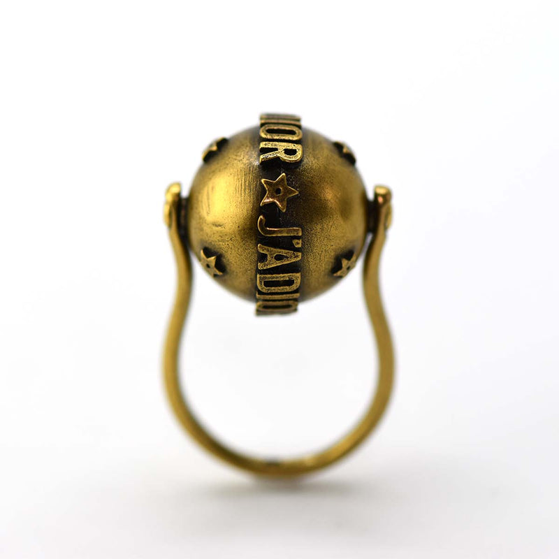 クリスチャンディオール ジャディオール ゴールドアンティークメタル ボール リング JADIOR Dior H6464