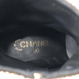 シャネル CHANEL スエード ショート ブーツ ココマーク 黒 ブラック 37.5 靴 G37822 Y55399 94305 22s580-1