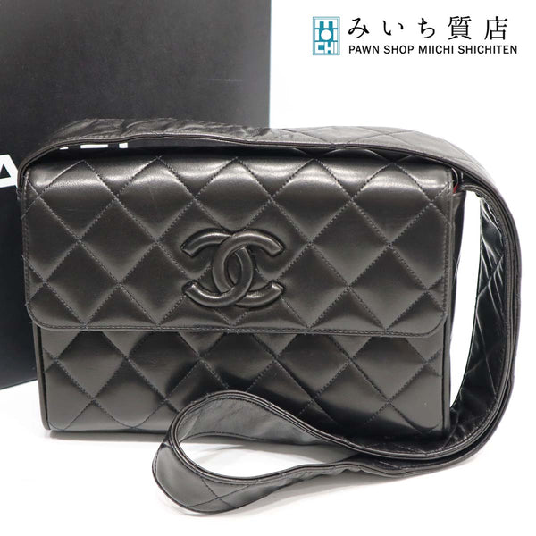 シャネル CHANEL マトラッセ ショルダーバッグ レザー ブラック 斜め ギャラ H5244