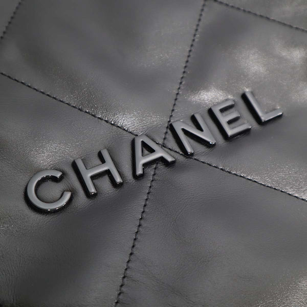 希少 シャネル22 CHANEL22 バッグ ソーブラック リュックサック ブラック オールブラック 黒 22k459-2