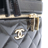 未使用 シャネル CHANEL バニティ ヴァニティー ケース AP2917 ショルダーバッグ ラムスキン シャイニー 黒 22k428-2