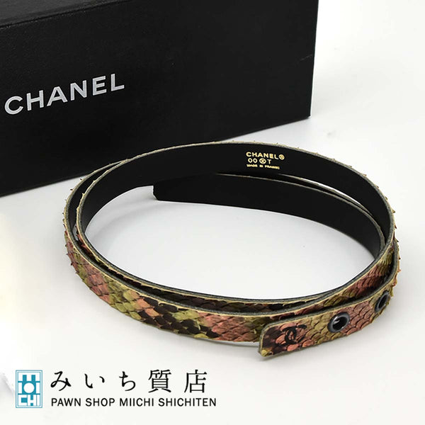 ベルト CHANEL シャネル ブ パイソン ココマーク マルチ 表記サイズ75/30 H4127-3