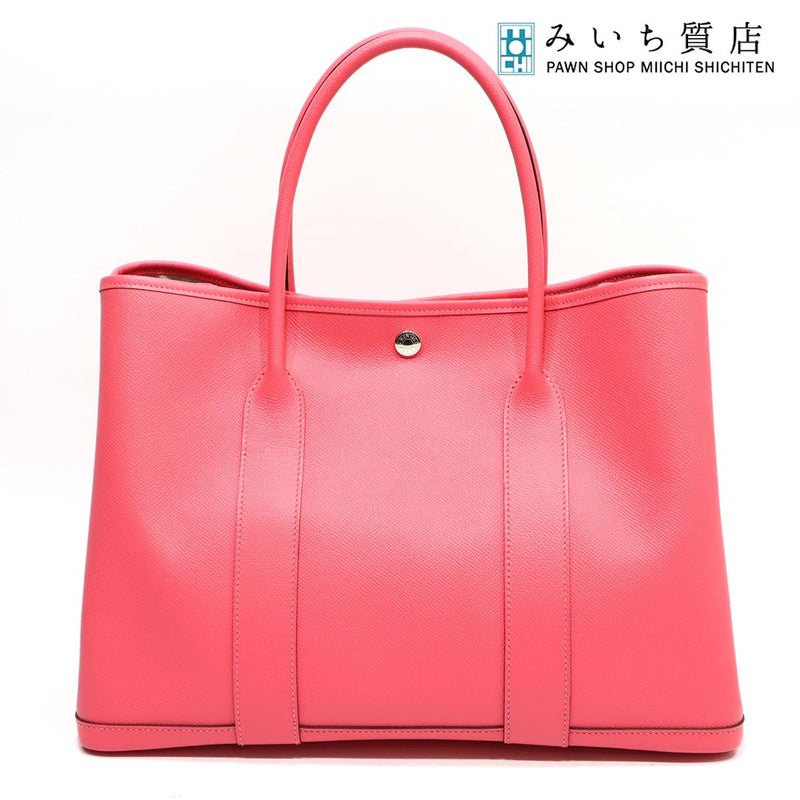 未使用 エルメス HERMES ガーデンパーティーPM バッグ ピンク トートバッグ D刻印 エプソン シルバー金具 H5502