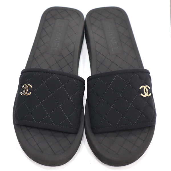 シャネル CHANEL マトラッセ サンダル 軽量 ブラック 23春夏 ココマーク 38 G40144 X57010 23k188-6