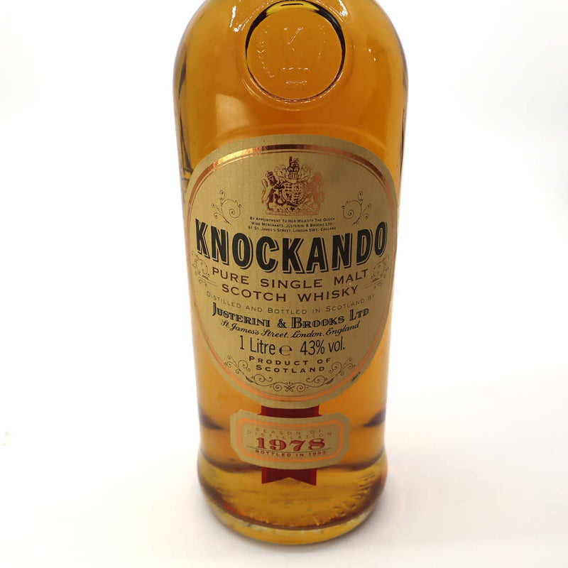 未使用 お酒 ウイスキー KNOCKANDO ノッカンドゥ ピュア シングル モルト 1978 1000ml 43％ 23k280-57