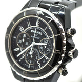 腕時計 CHANEL シャネル J12  H0940 メンズ クロノグラフ 自動巻き ブラック H4290