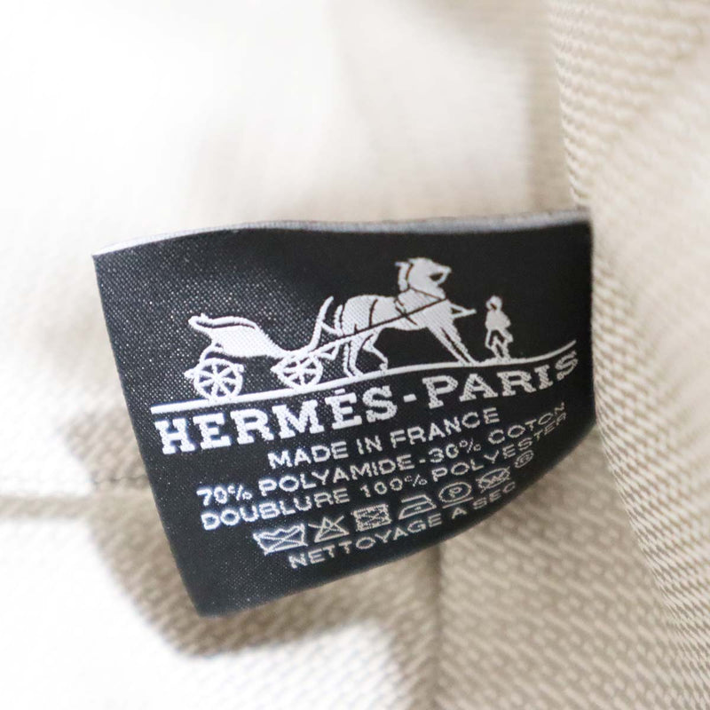 エルメス HERMES ブリッドアブラック GM キャンバス 黒×ネイビー ポーチ ハンドバッグ ロゴ 23k643-1