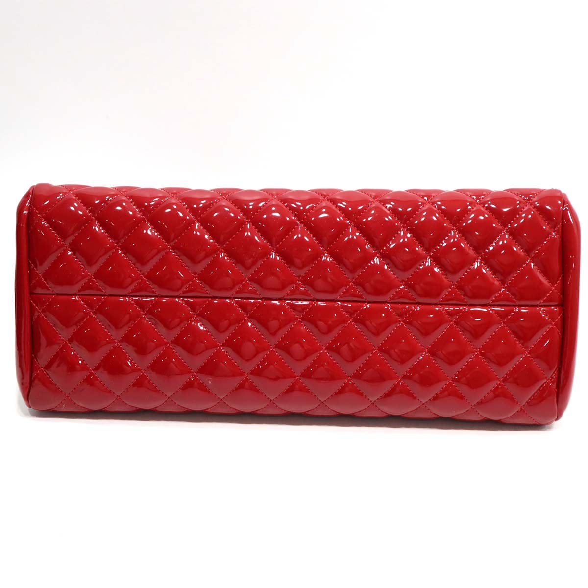CHANEL シャネル エナメル ボーリングバッグ 赤 レッド