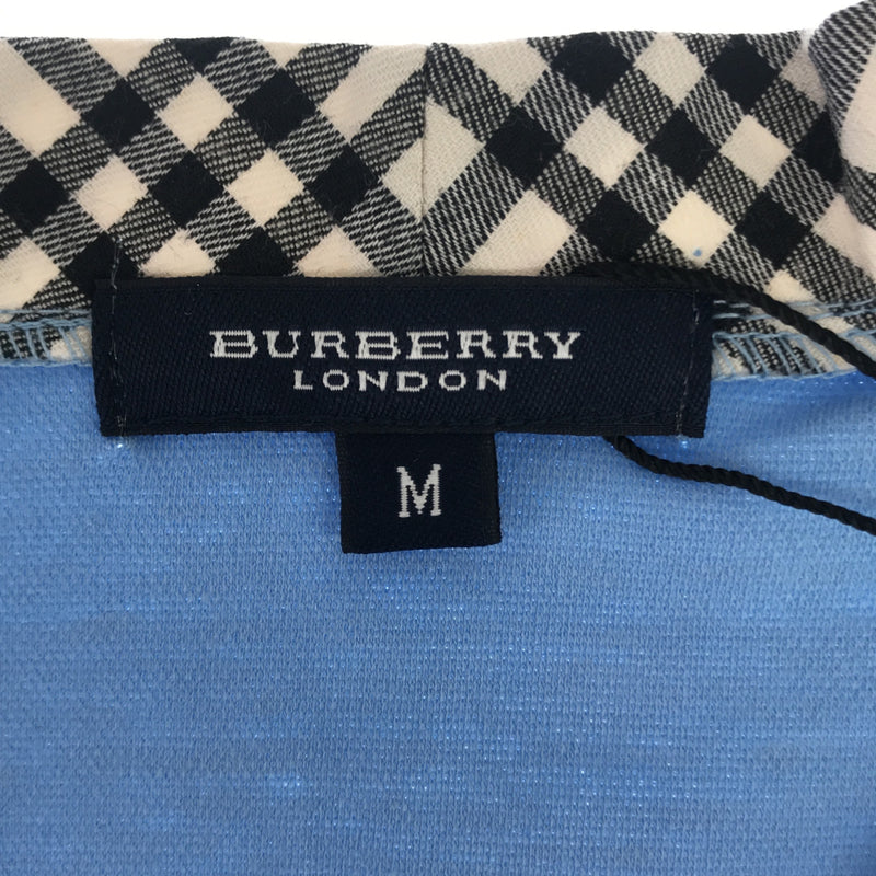 バーバリー ロンドン BURBERRY 水色 チェック トップス M コットン V